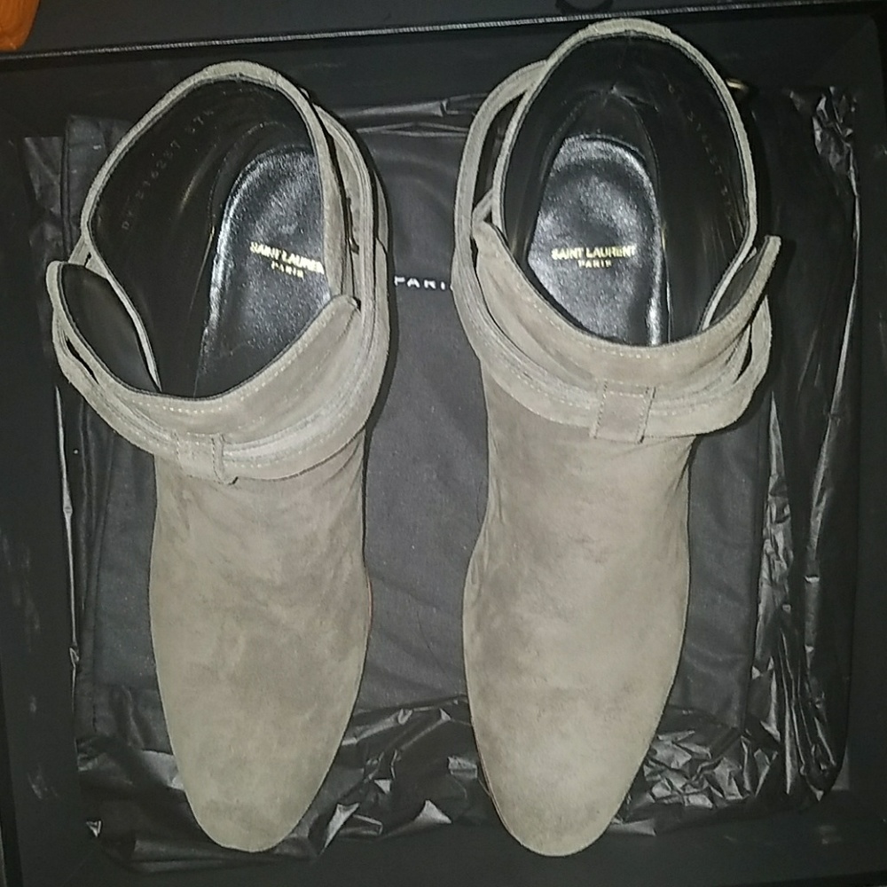 Saint Laurent Blake suede ankle boots Ssense